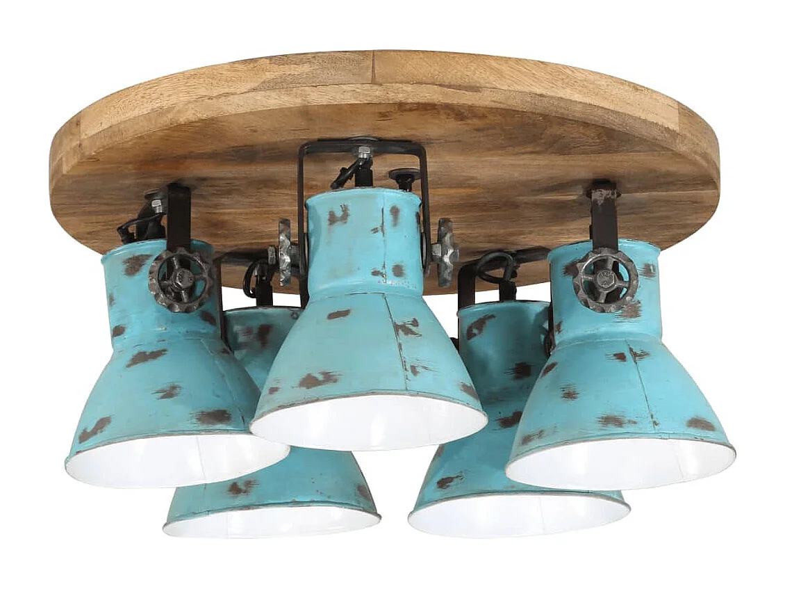 Lámpara de techo azul desgastado 25 W E27 50x50x25 cm ES263623