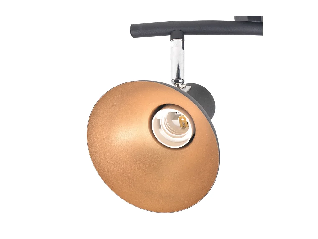 Plafonnier pour 2 ampoules E27 Noir et doré FR328915