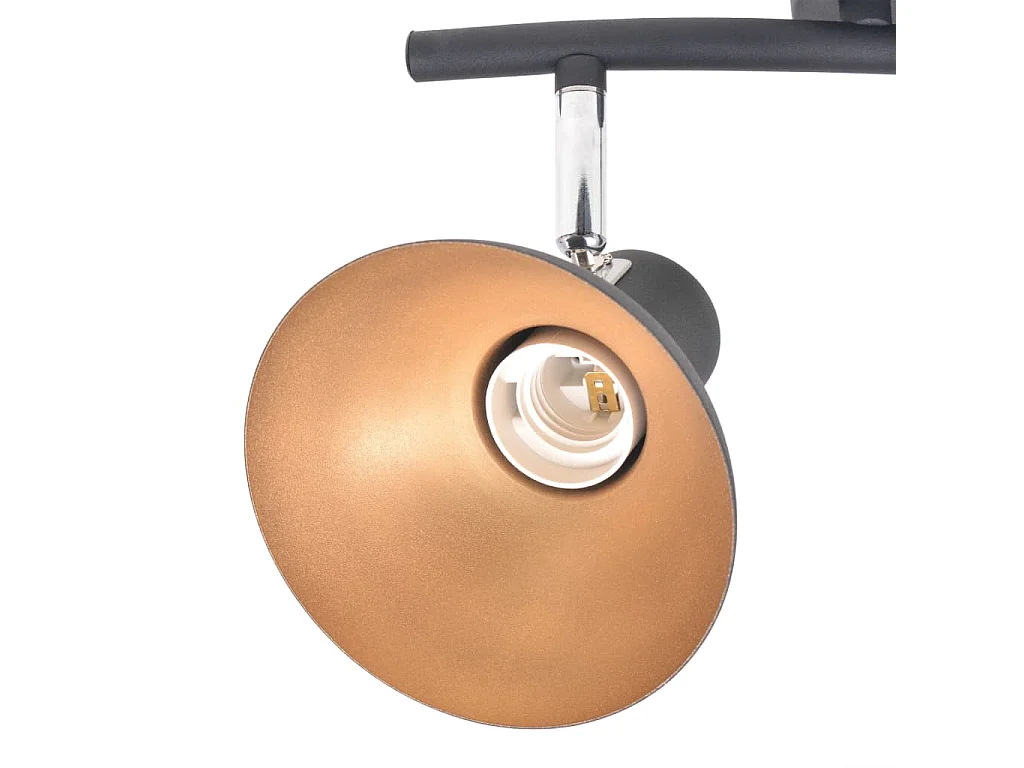 Plafonnier pour 2 ampoules E27 Noir et doré FR328915