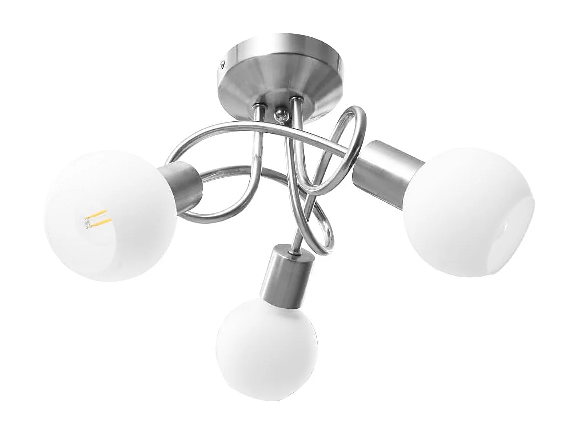 Plafonnier avec abat-jour en verre 3 ampoules E14 Blanc  Bol FR824267