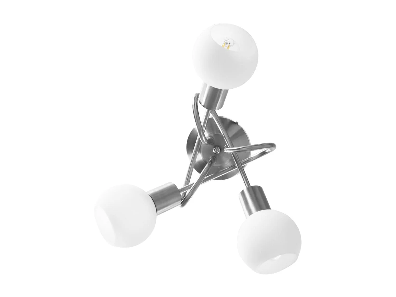 Plafonnier avec abat-jour en verre 3 ampoules E14 Blanc  Bol FR824267