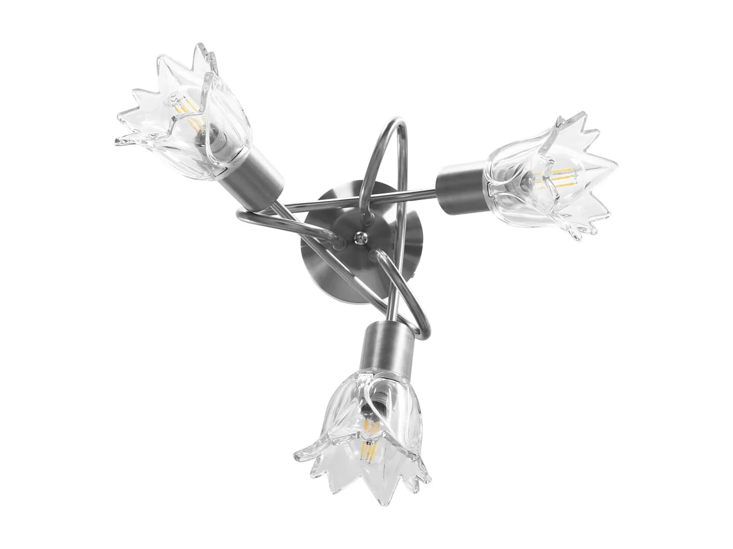 Plafonnier et abat-jour verre transparent 3 ampoules E14 Tulipe FR211162