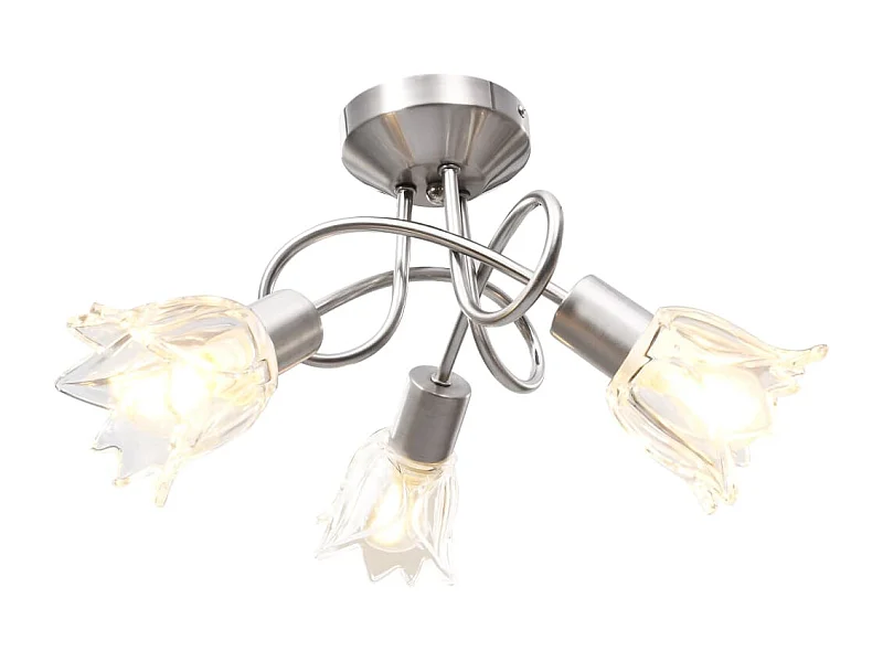 Plafondlamp met glazen tulpvormige kappen 3xE14 transparant BE110013