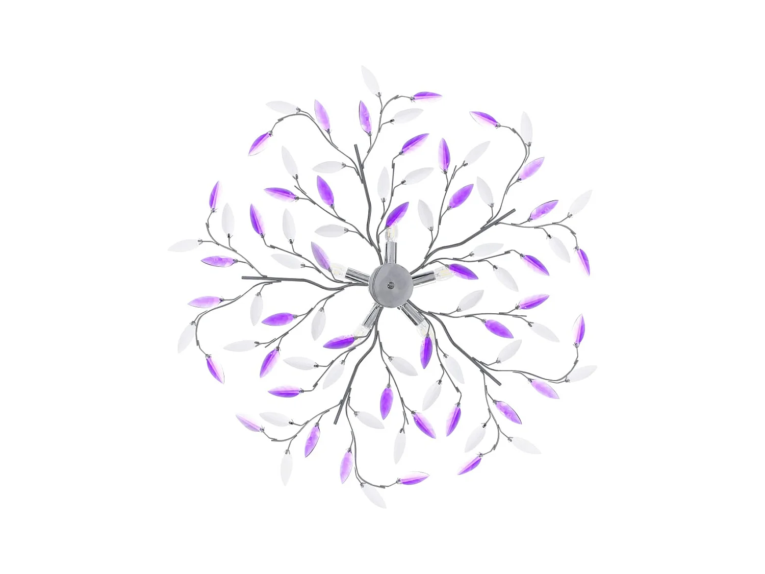 Candeeiro teto braços folhas de cristal acrílico 5 E14 roxo PT493215