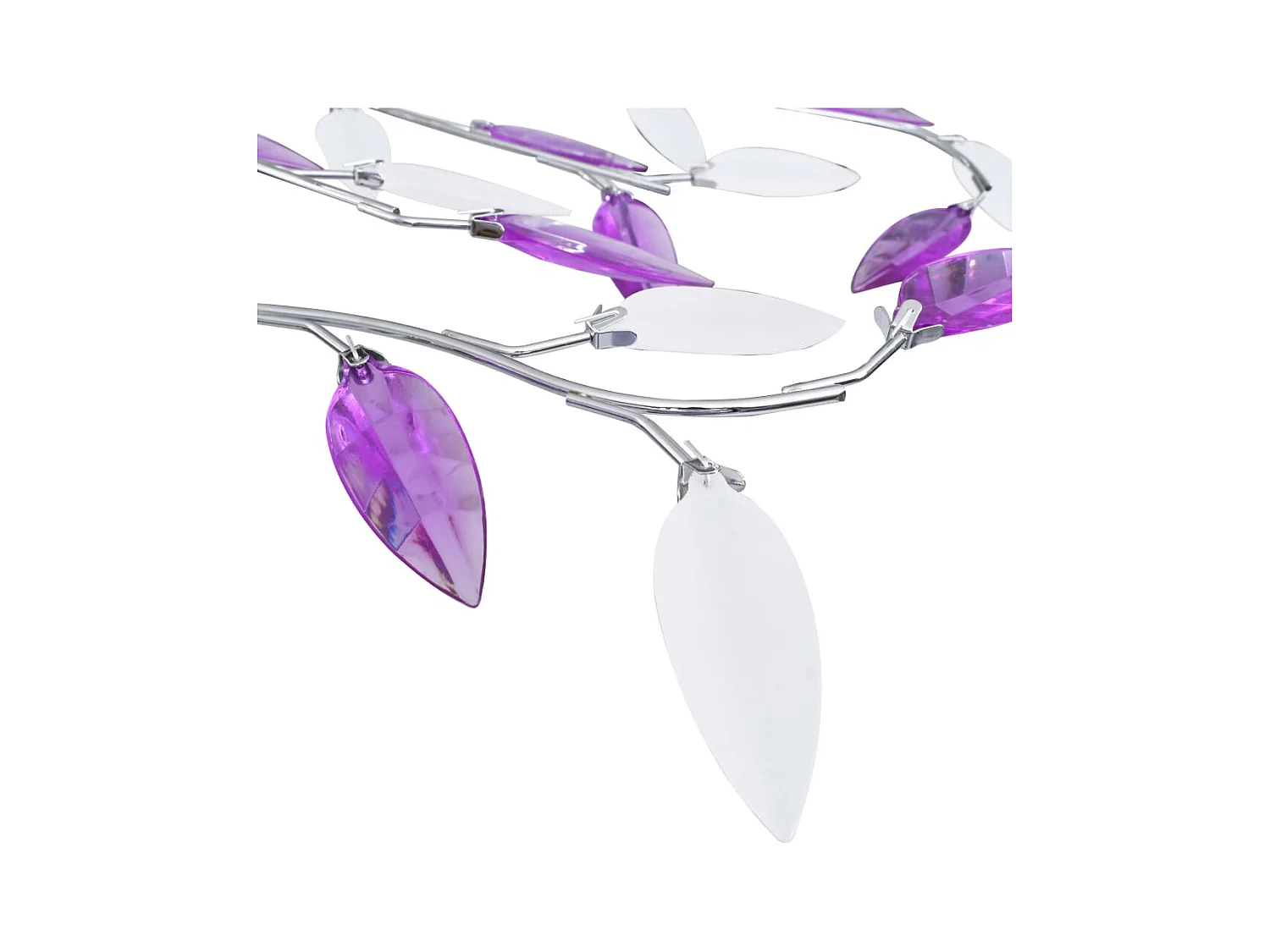 Candeeiro teto braços folhas de cristal acrílico 5 E14 roxo PT493215