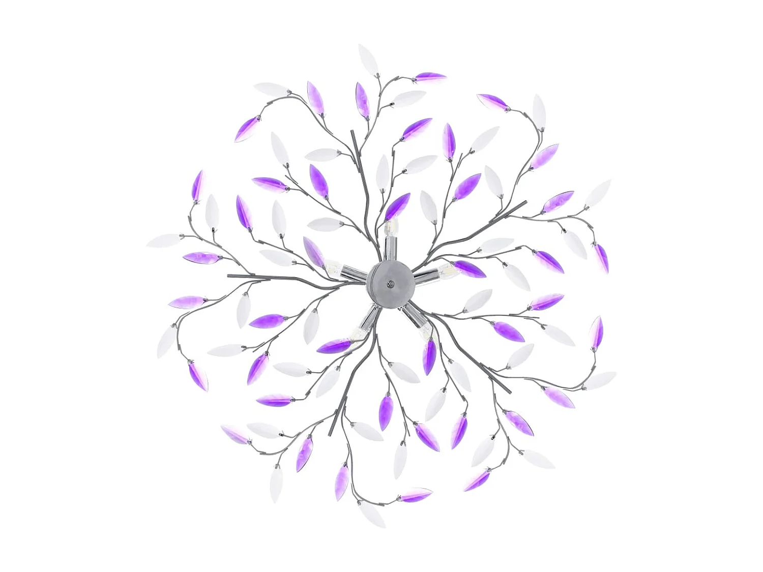 Candeeiro teto braços folhas de cristal acrílico 5 E14 roxo PT493215