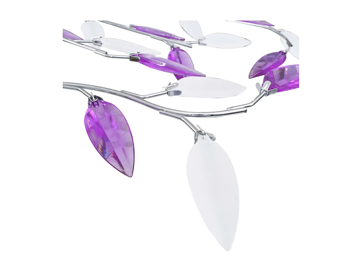 Candeeiro teto braços folhas de cristal acrílico 5 E14 roxo PT493215