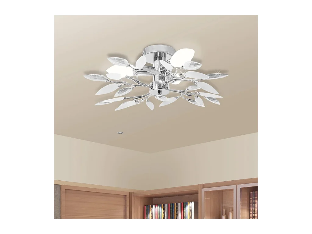 Plafonnier et bras en forme de feuille Acrylique 3 ampoules E14 FR251948