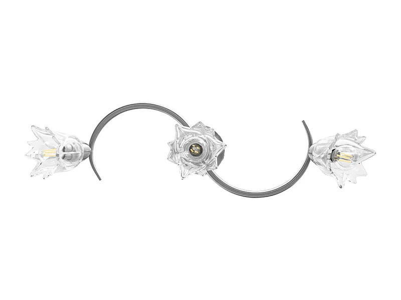 Plafondlamp met glazen tulpvormige kappen 3xE14 transparant BE961799