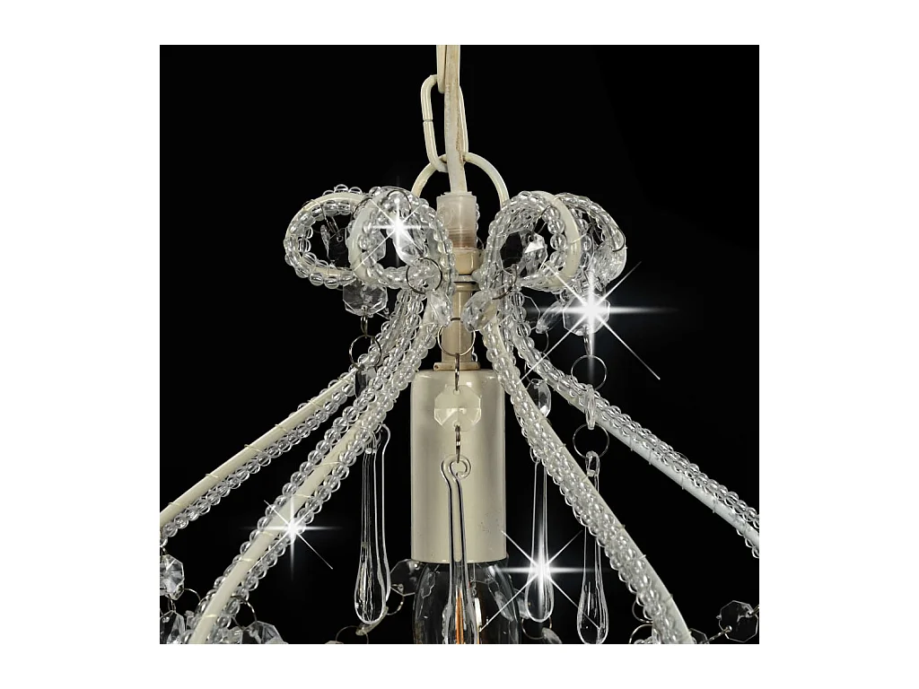 Plafonnier avec perles Blanc Rond E14 FR988157