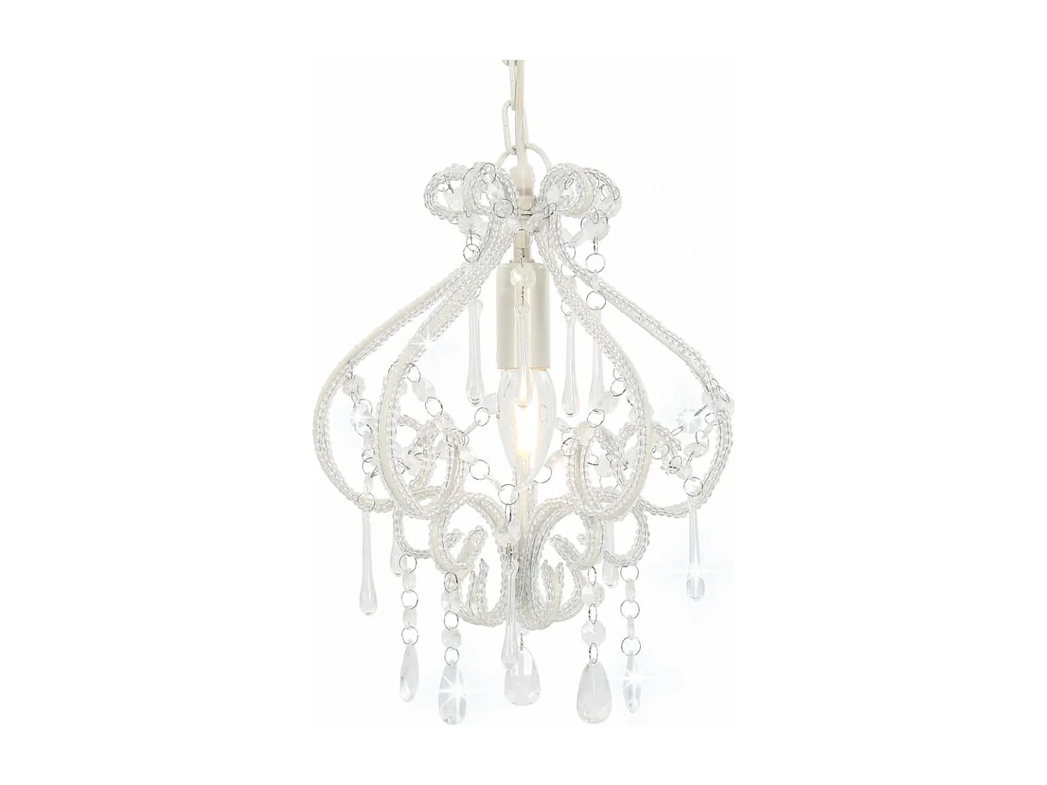 Candeeiro de teto com contas redondo E14 branco PT554190