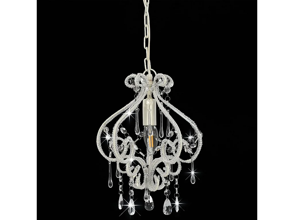 Candeeiro de teto com contas redondo E14 branco PT554190