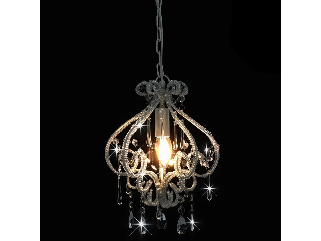 Candeeiro de teto com contas redondo E14 branco PT554190