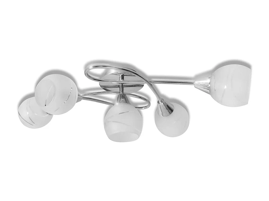 Lámpara de techo con pantallas de cristal para 5 bombillas E14 ES396344