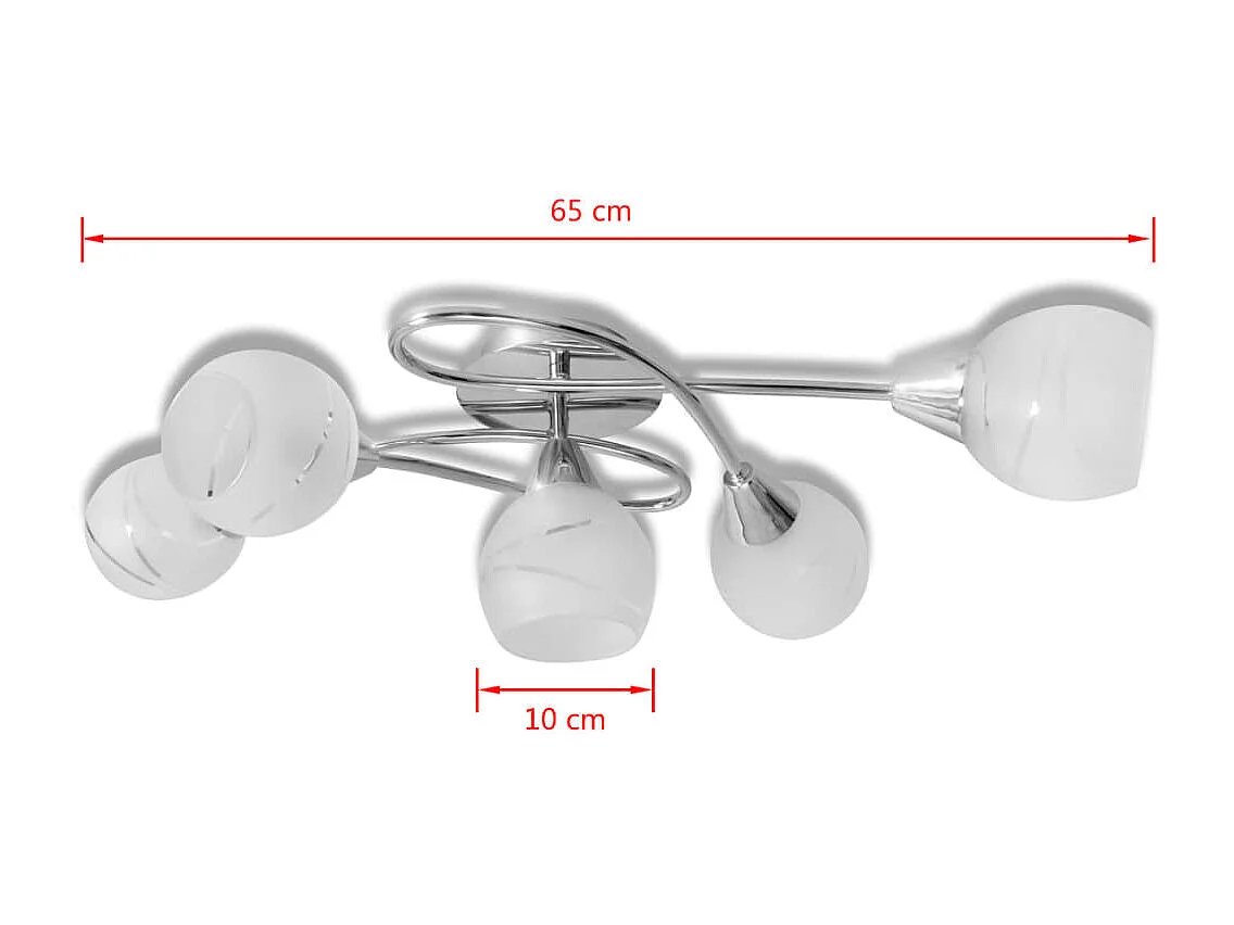 Lámpara de techo con pantallas de cristal para 5 bombillas E14 ES396344