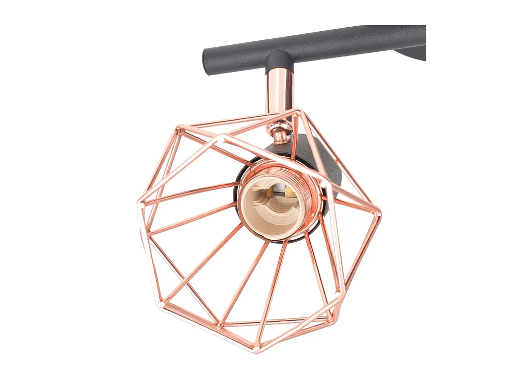 Plafonnier avec 2 projecteurs E14 Noir et cuivre FR754134