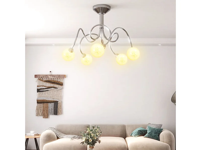 Lámpara de techo pantallas cristal redonda 5 bombillas LED G9 ES341447