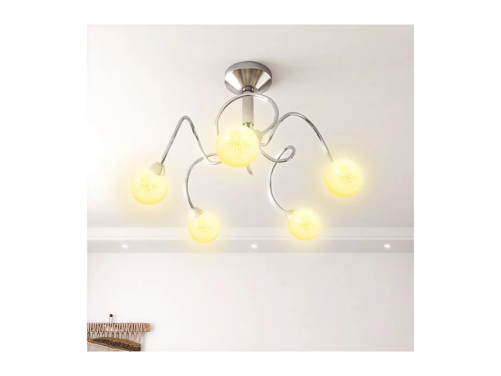 Lámpara de techo pantallas cristal redonda 5 bombillas LED G9 ES341447