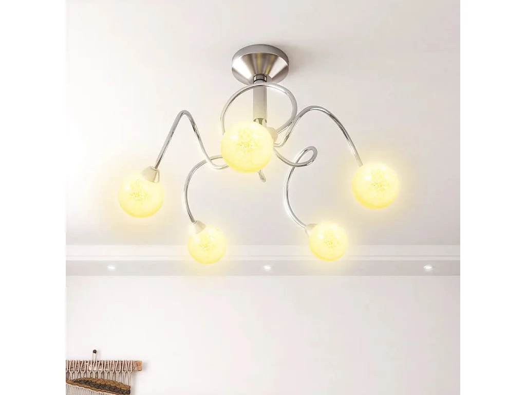 Lámpara de techo pantallas cristal redonda 5 bombillas LED G9 ES341447