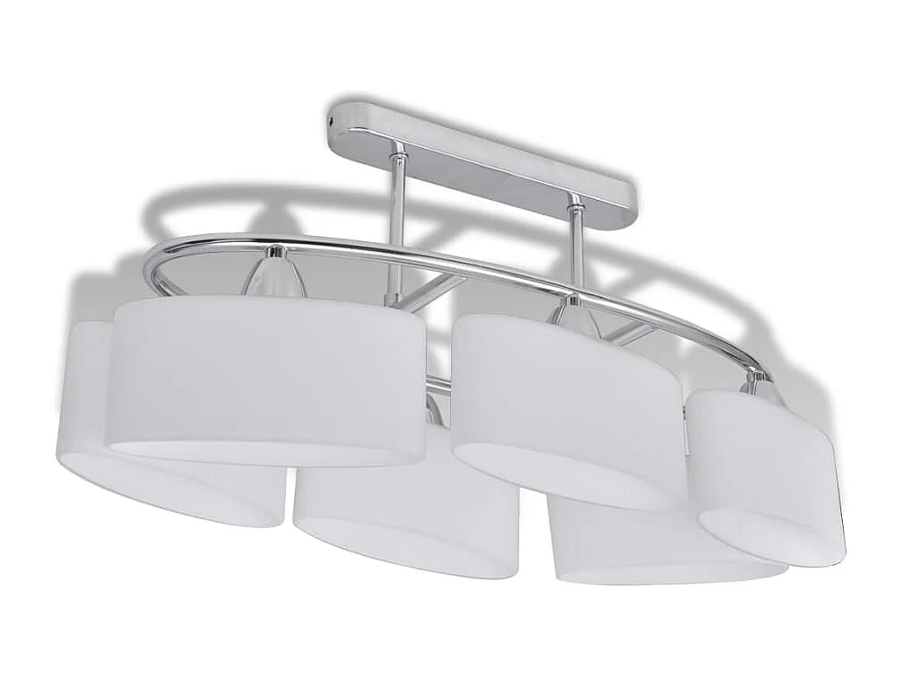 Plafonnier avec abat-jours en verre ellipsoïde 4 pcs E14 FR828863