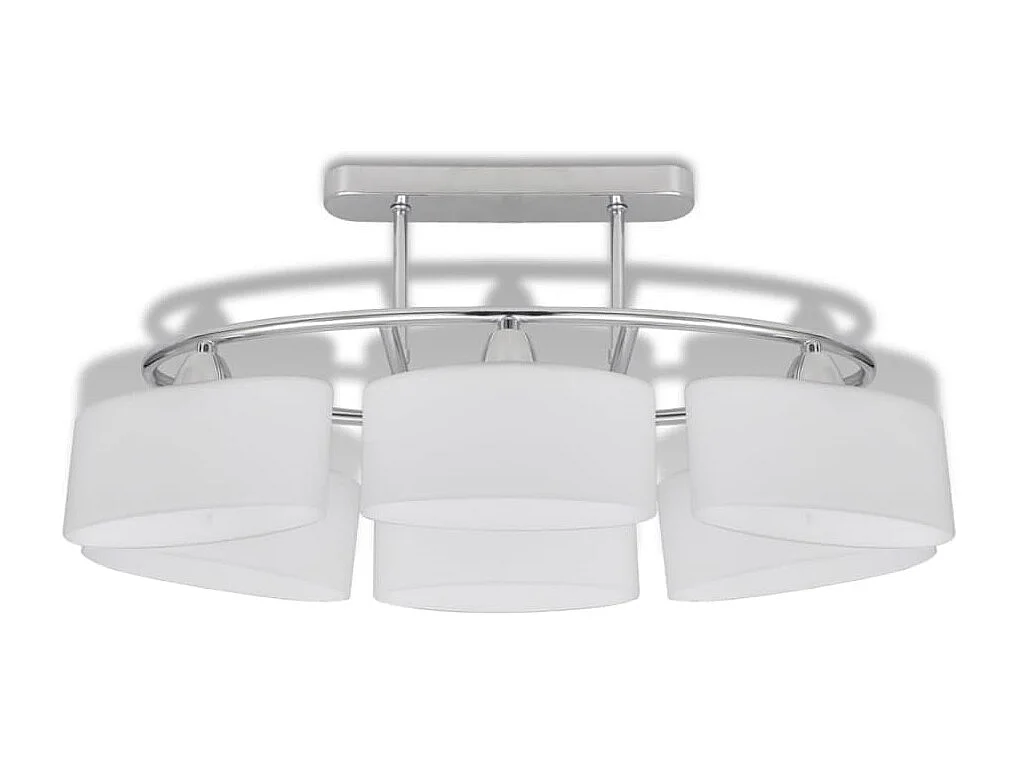 Plafonnier avec abat-jours en verre ellipsoïde 4 pcs E14 FR828863