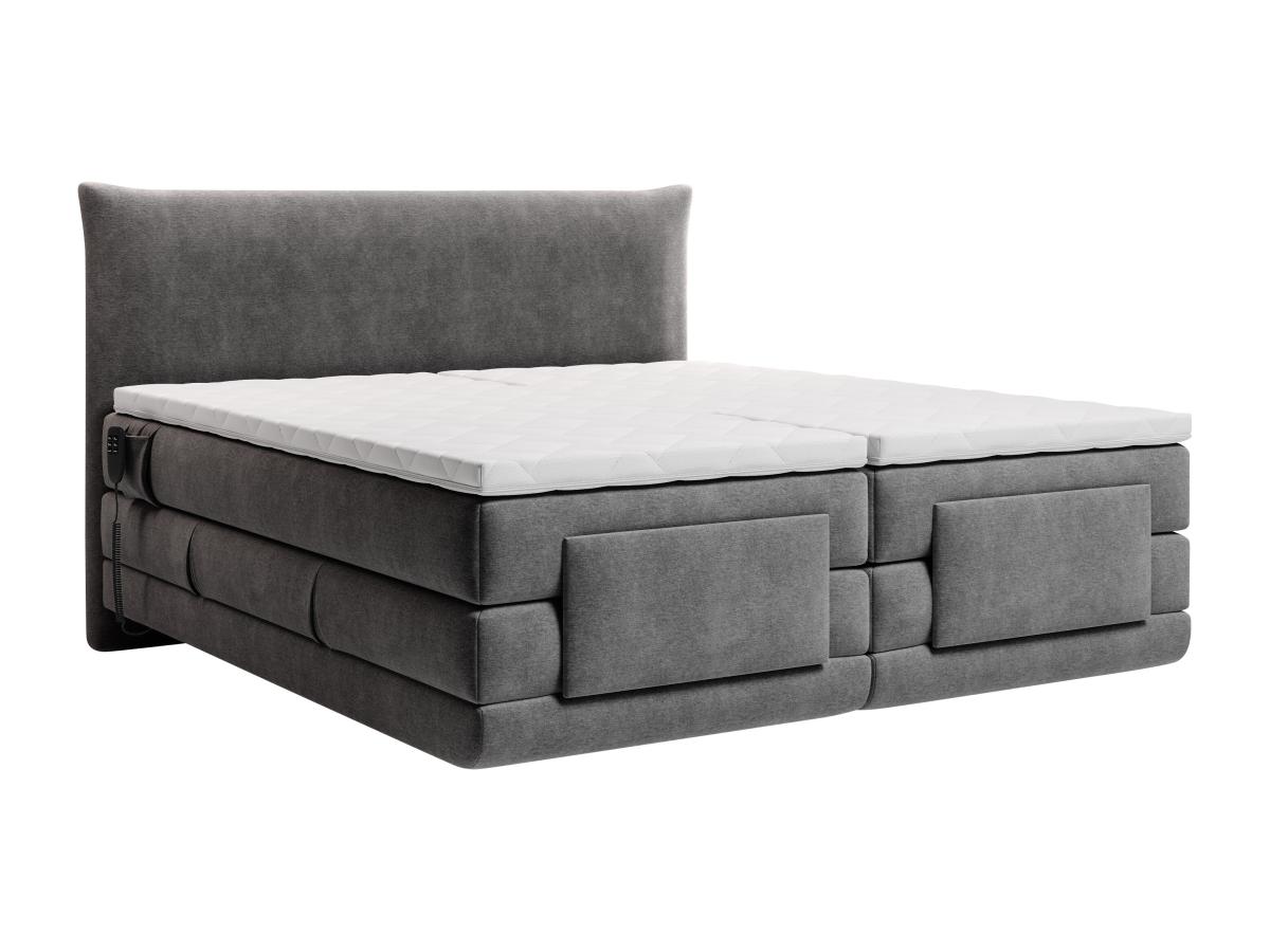Komplettes Boxspring-Set mit Kopfteil + elektrisch verstellbare Lattenroste günstig online kaufen