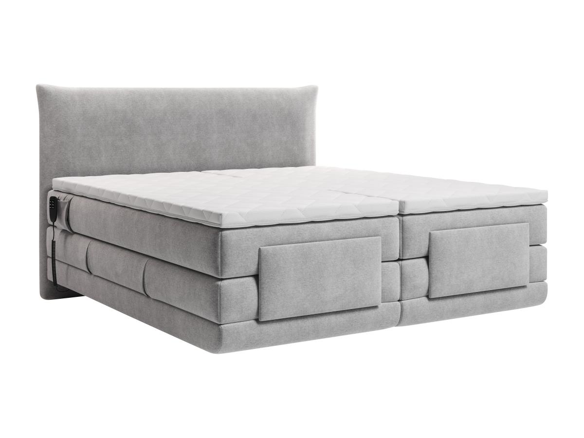 Komplettes Boxspring-Set mit Kopfteil + elektrisch verstellbare Lattenroste günstig online kaufen