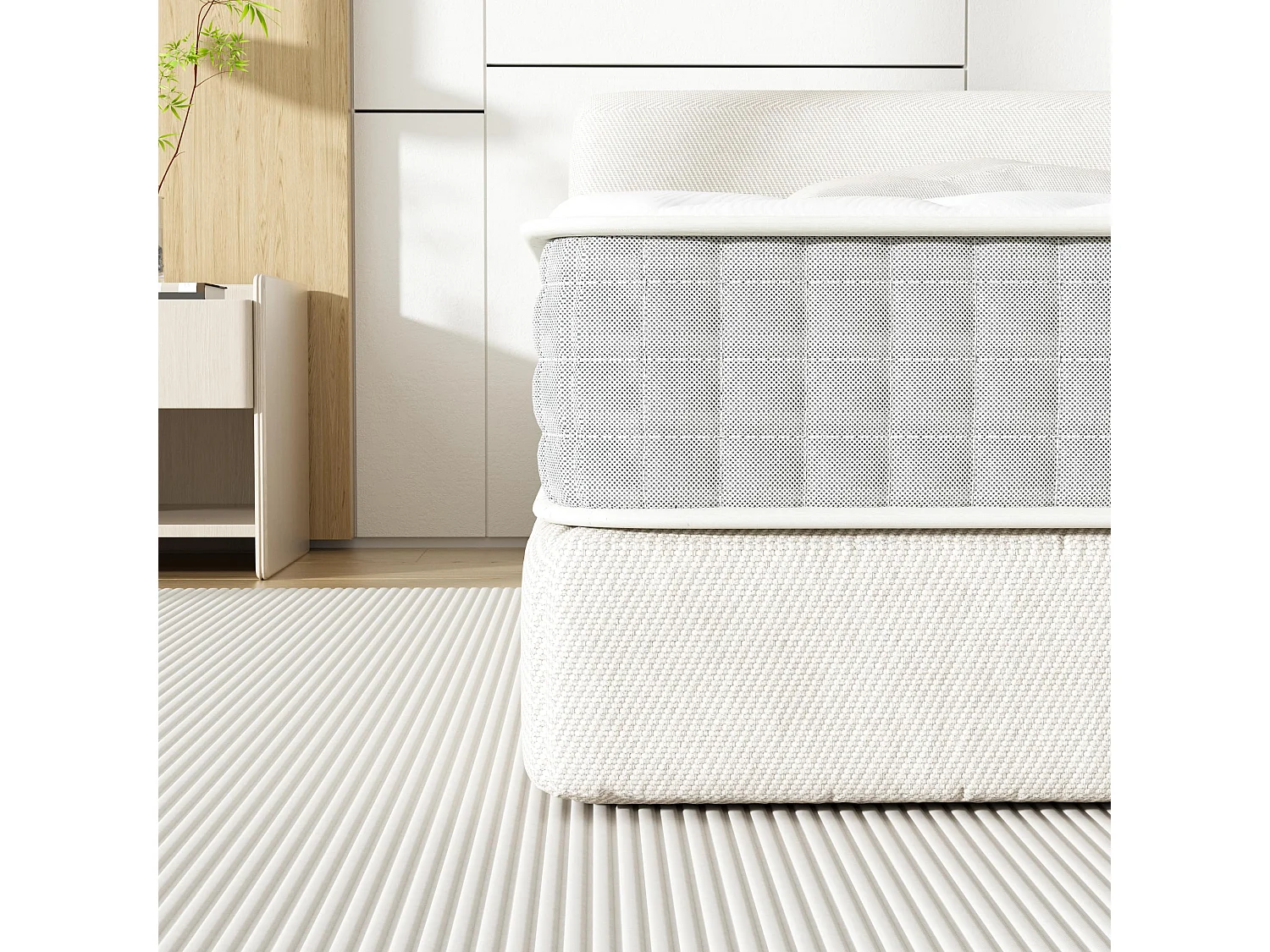 Matelas Ressorts 90x190x20cm, Comfort, 7 Zones Ergonomie