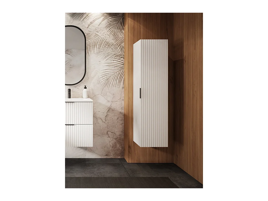 Colonne de salle de bain striée FLOW 136 cm blanc