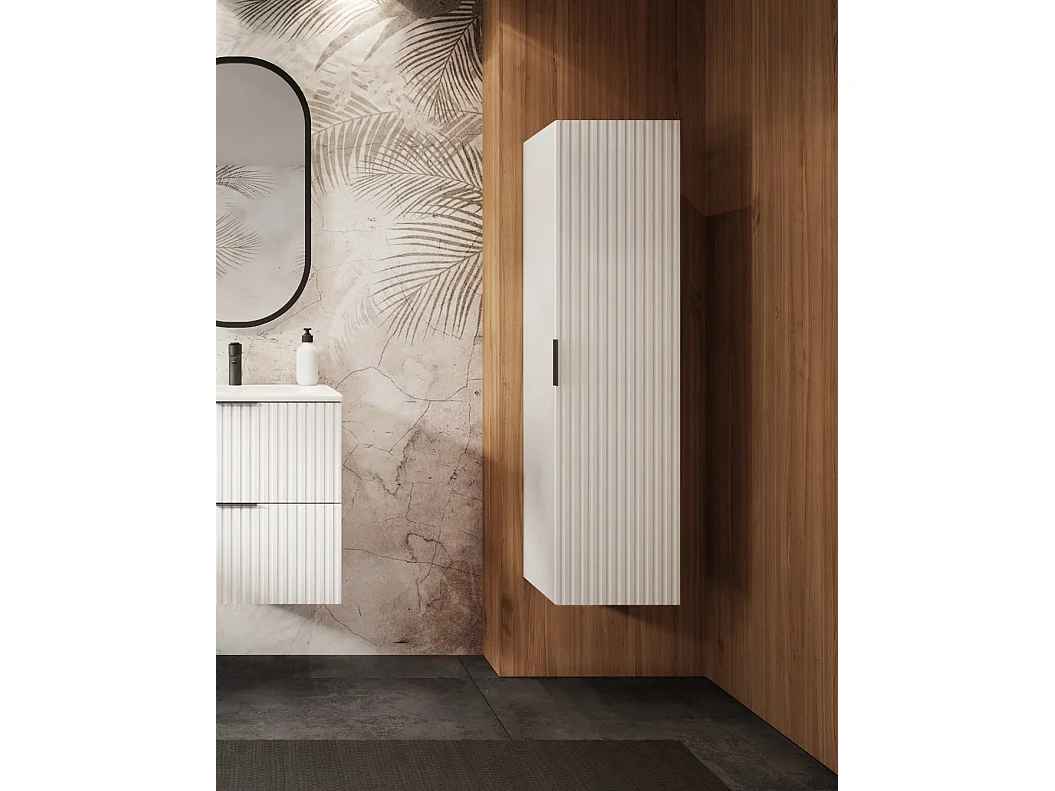 Colonne de salle de bain striée FLOW 136 cm blanc