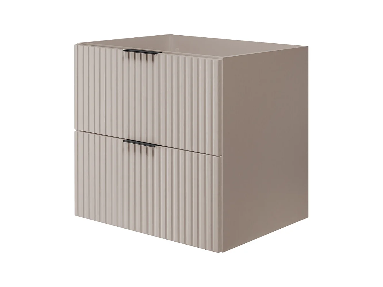 Meuble de salle de bain strié FLOW 60 cm cachemire