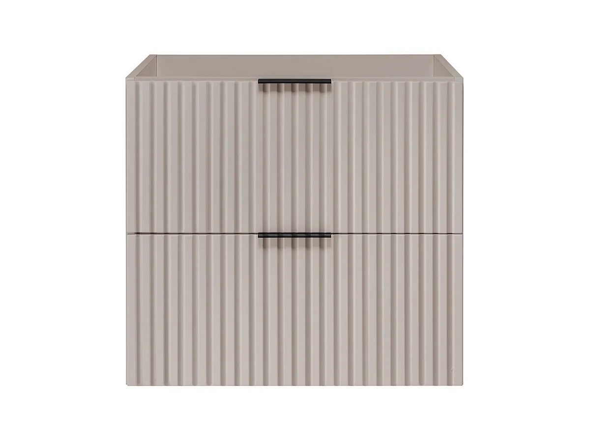 Meuble de salle de bain strié FLOW 60 cm cachemire