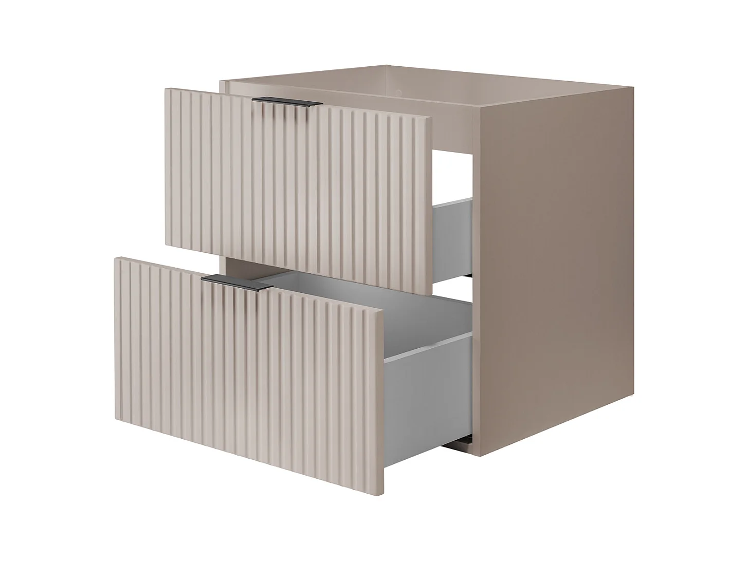 Meuble de salle de bain strié FLOW 60 cm cachemire