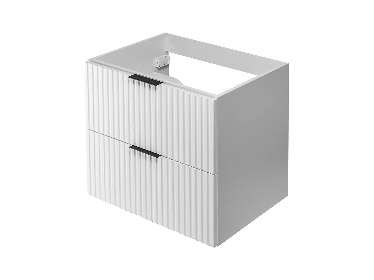 Meuble de salle de bain strié FLOW 60 cm blanc