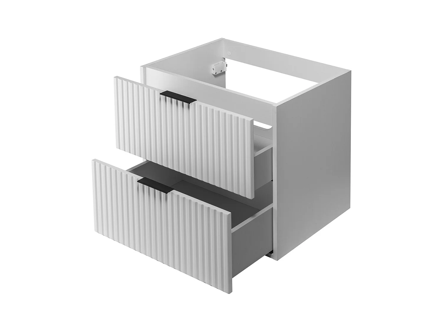 Meuble de salle de bain strié FLOW 60 cm blanc