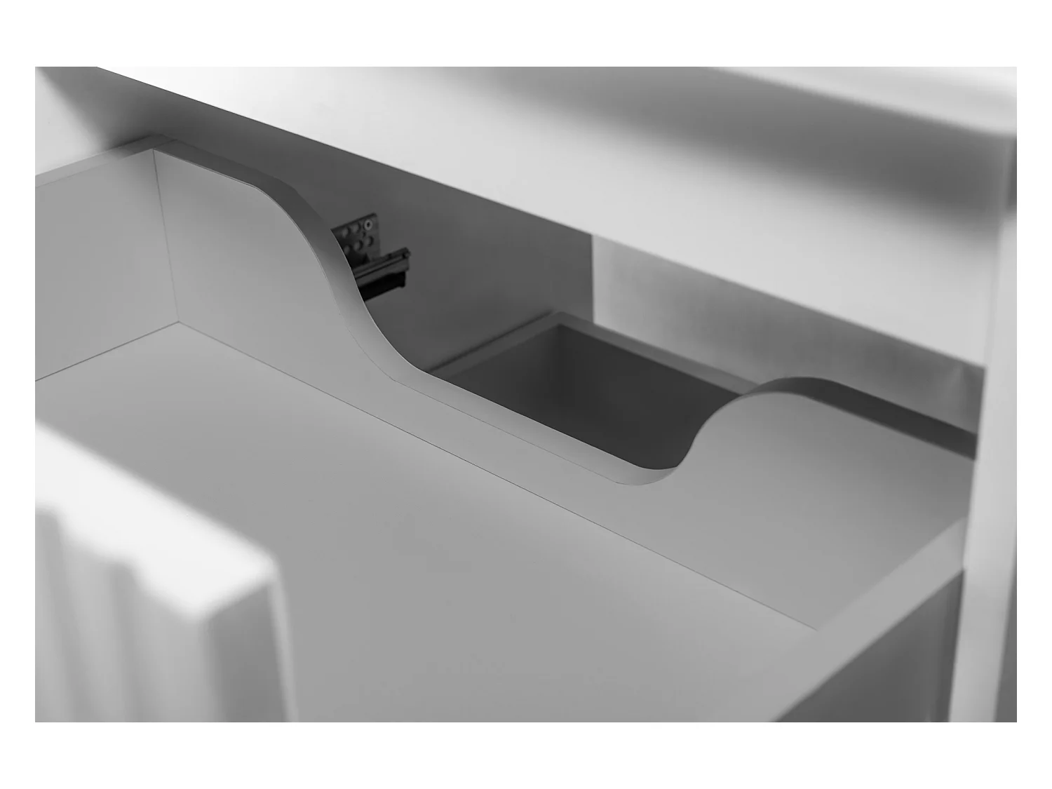 Meuble de salle de bain strié FLOW 60 cm blanc