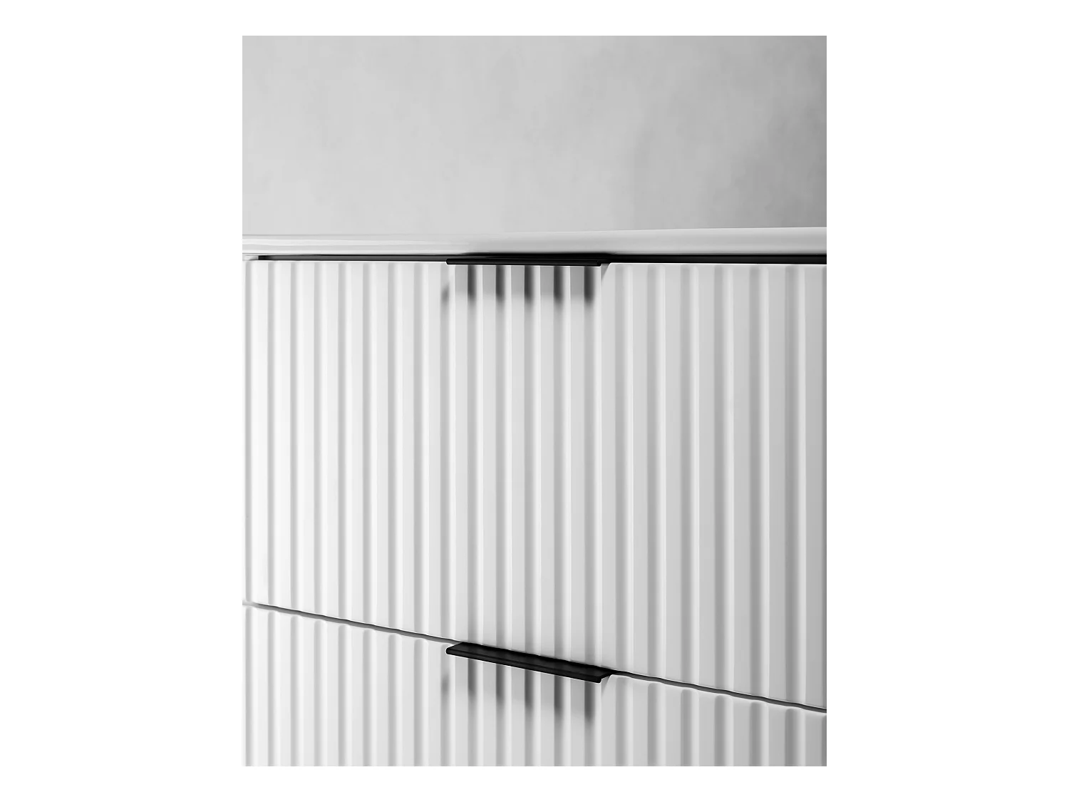 Meuble de salle de bain strié FLOW 60 cm blanc