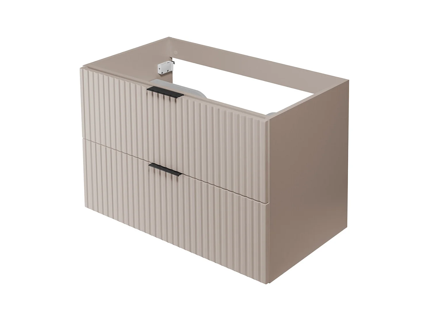 Meuble de salle de bain strié FLOW 80 cm cachemire