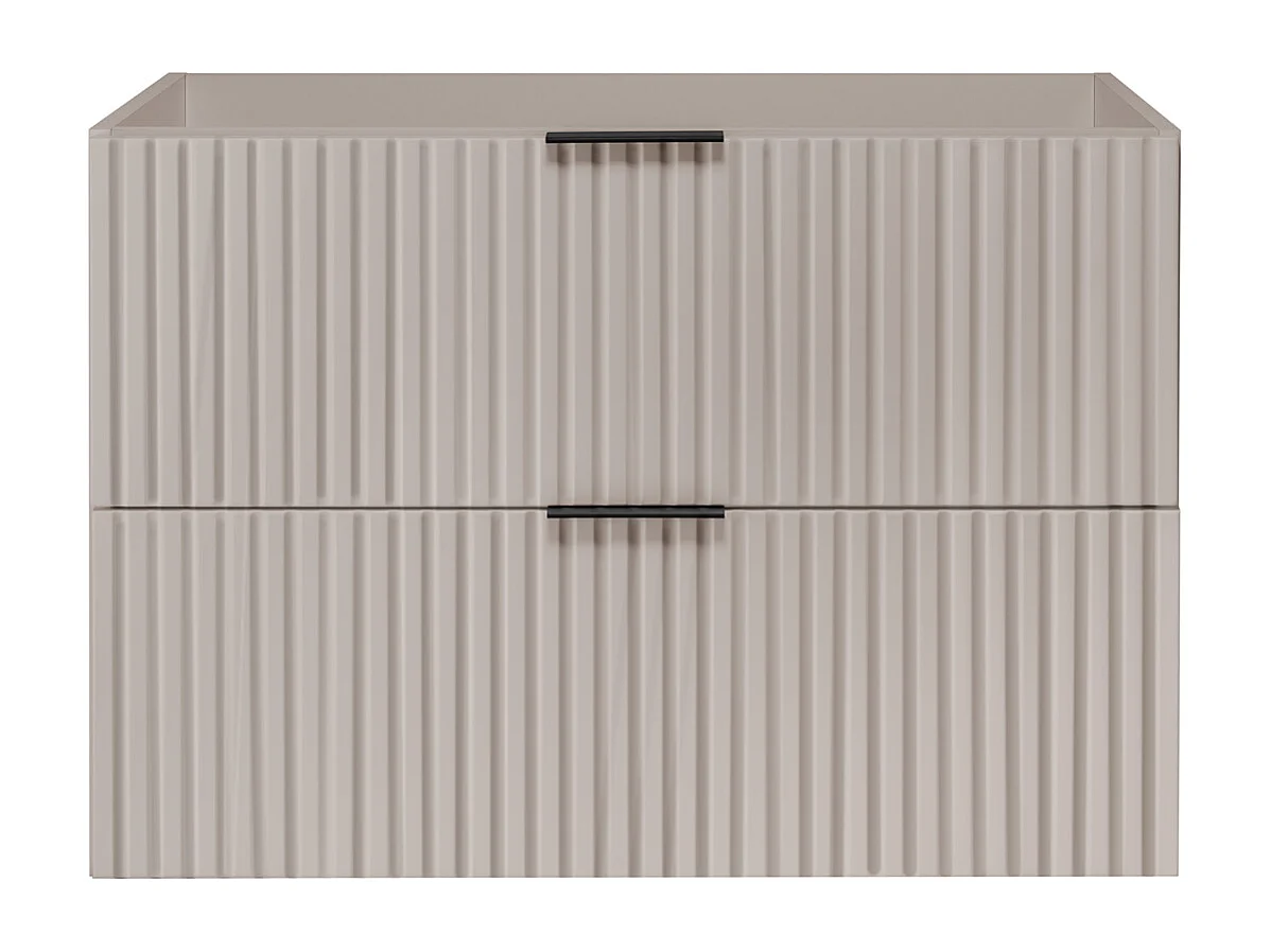 Meuble de salle de bain strié FLOW 80 cm cachemire