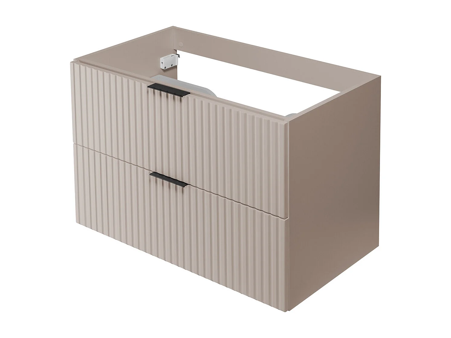 Meuble de salle de bain strié FLOW 80 cm cachemire