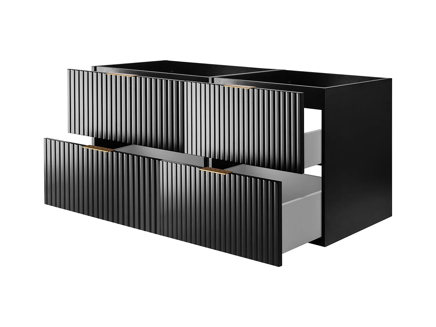 Meuble de salle de bain strié FLOW 180 cm noir