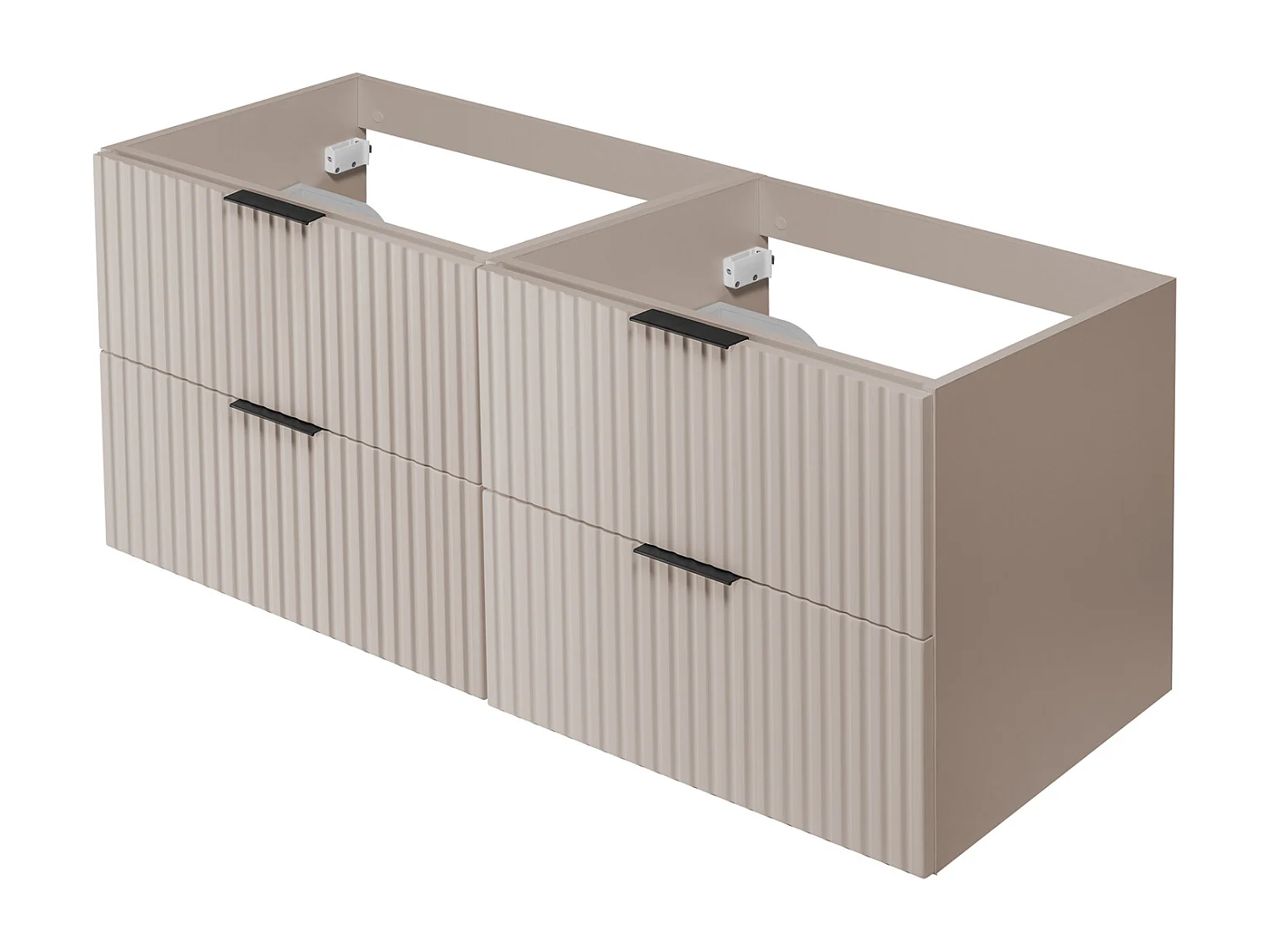 Meuble de salle de bain strié FLOW 120 cm cachemire