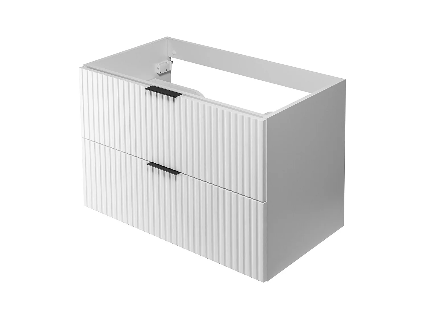 Meuble de salle de bain strié FLOW 80 cm blanc