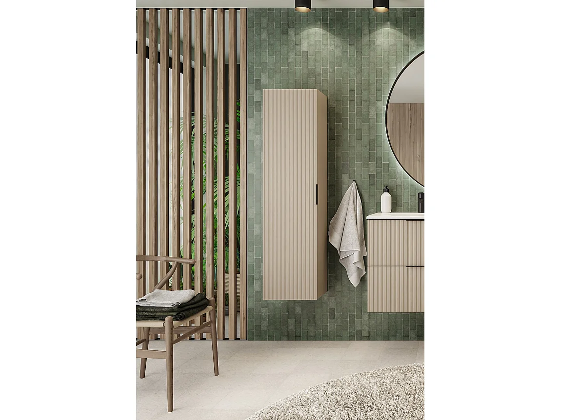 Colonne de salle de bain striée FLOW 136 cm cachemire