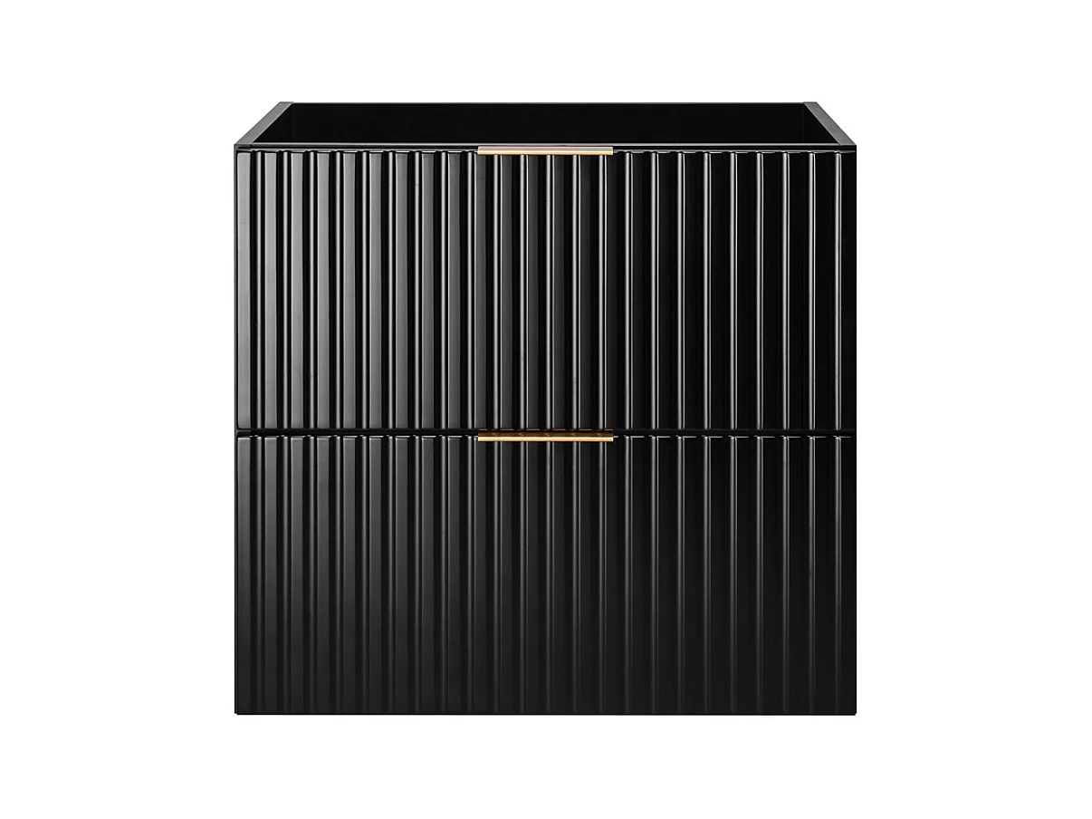 Meuble de salle de bain strié FLOW 60 cm noir