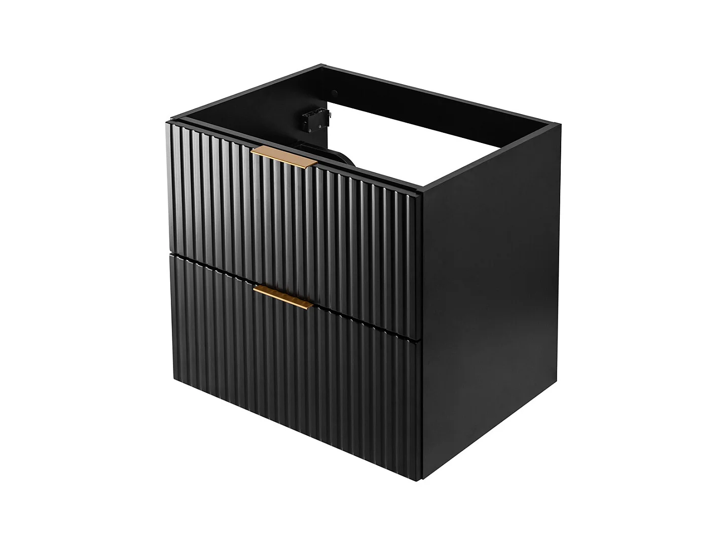 Meuble de salle de bain strié FLOW 60 cm noir