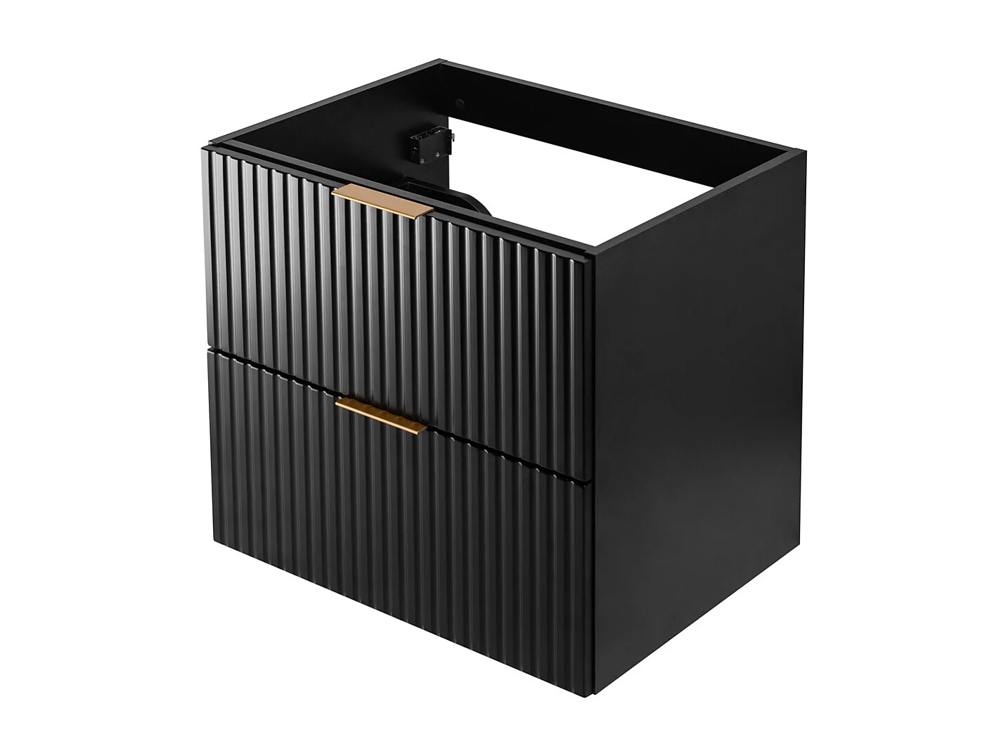 Meuble de salle de bain strié FLOW 60 cm noir