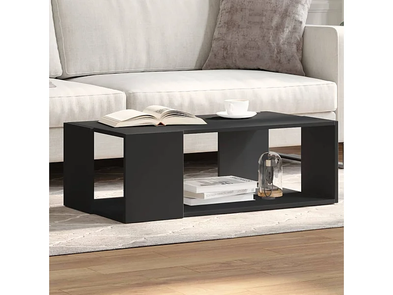 Salontafel 89,5x48x30 cm bewerkt hout zwart BE250133