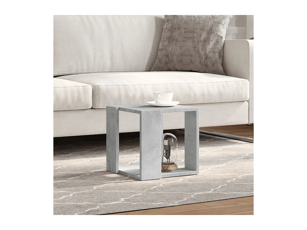 Table basse gris béton 32x32x30 cm bois d'ingénierie FR898044