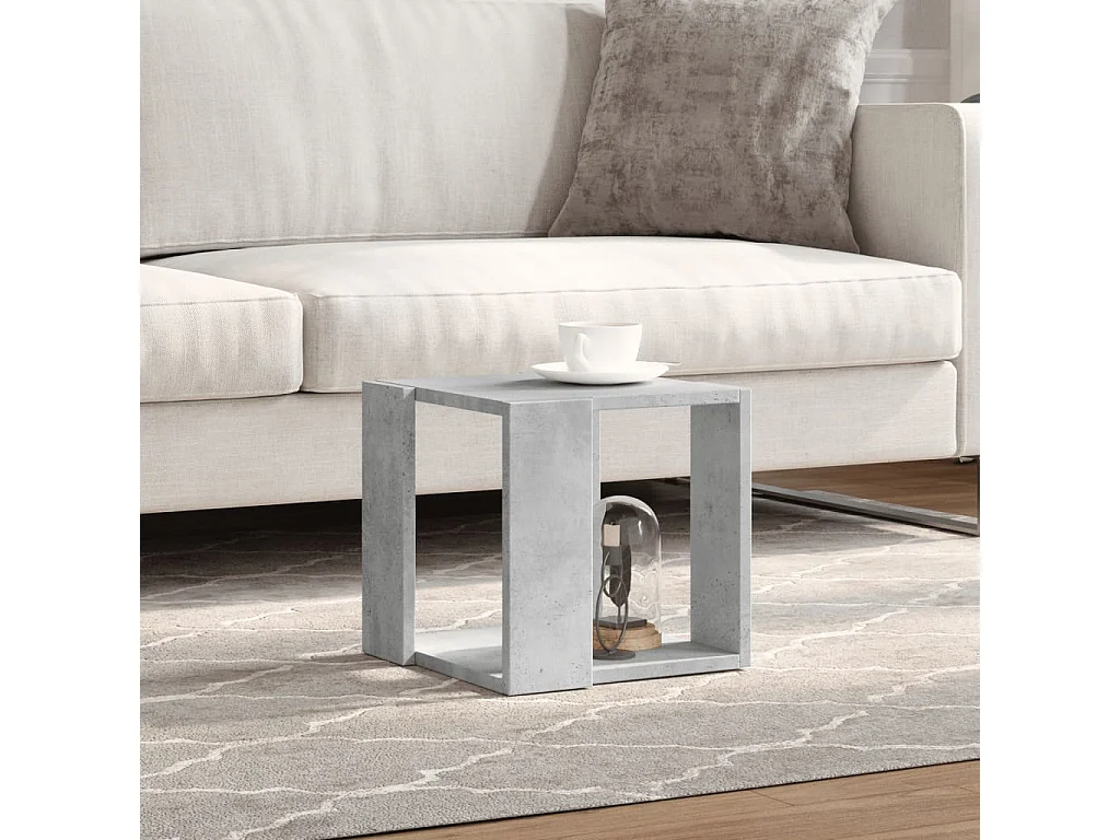 Mesa de centro madera de ingeniería gris hormigón 32x32x30 cm ES763693